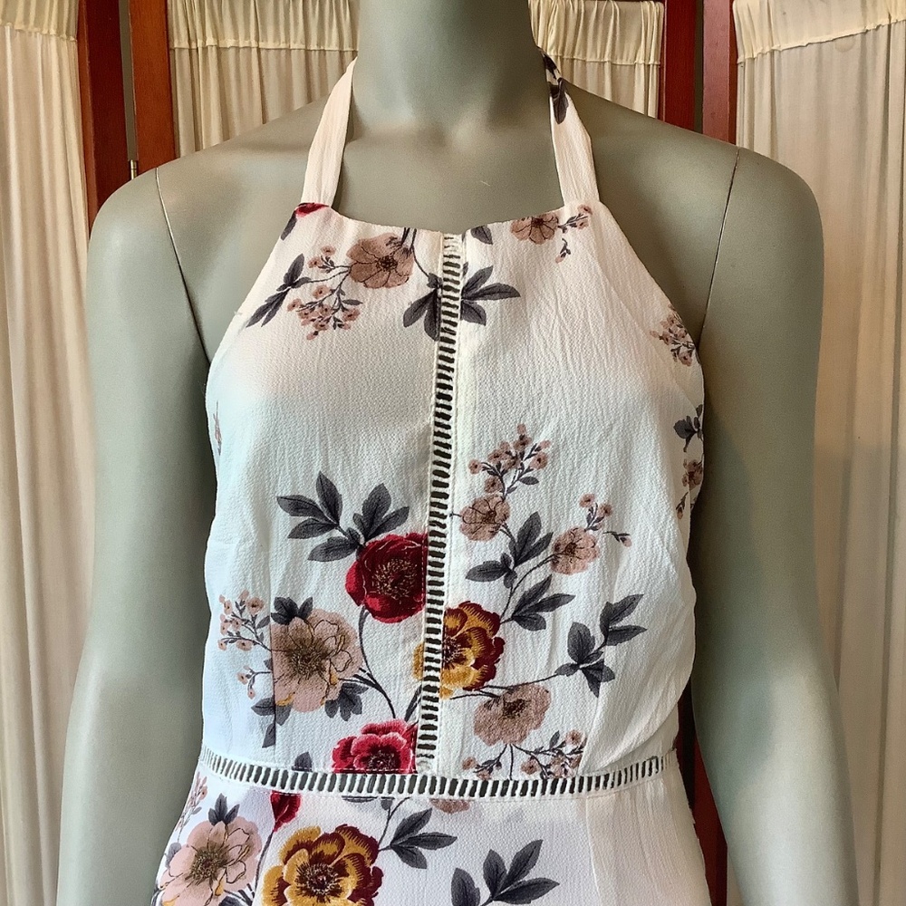 Wishlist Apparel Womens Maxi Dress Floral with Halter Neckline Size Medium NWT - Picture 2 of 9